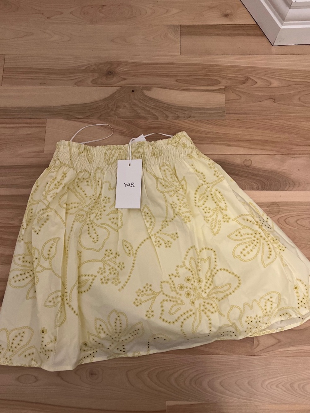 Y.A.S. Pale Yellow Floral Embroidered Skirt